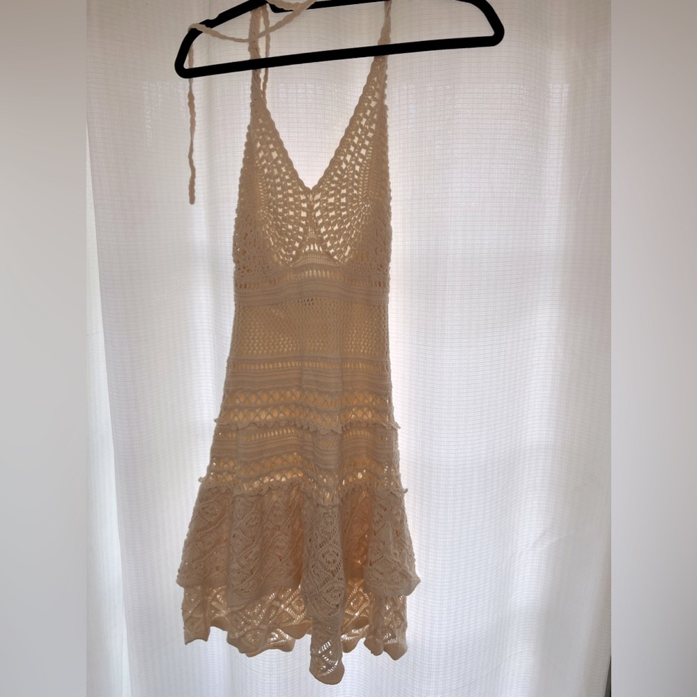 Cream Crochet Dress
